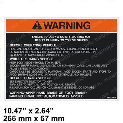 Picture of Decal - Vehicle Safety