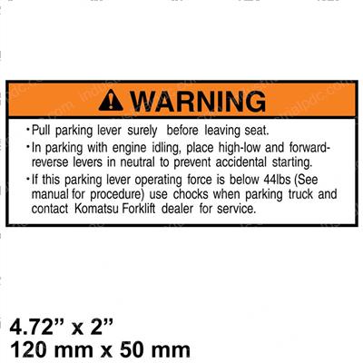 Picture of Decal - Parking Brak