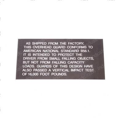 Picture of Decal - Ohg Warning