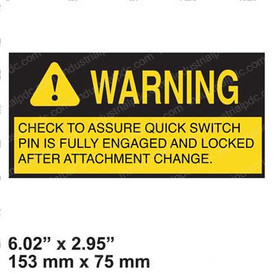 Picture of Decal - Warning Quick Switch