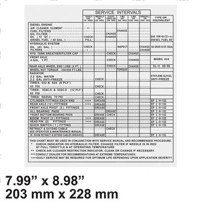 Picture of Decal - Service Intervals