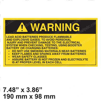Picture of Decal - Warning Battery