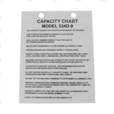 Picture of Decal - Load Chart