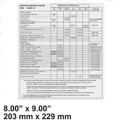 Picture of Decal Service Instruction Plt