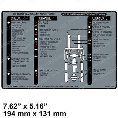 Picture of Decal - Lube Chart