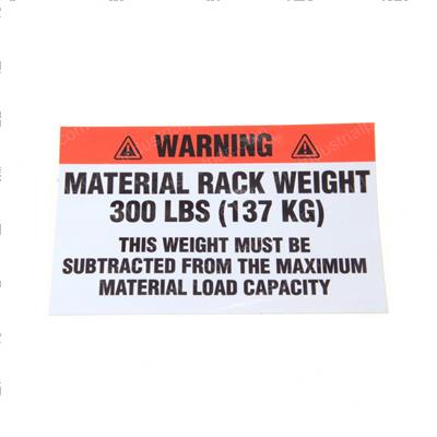 Picture of Decal - Warning/Mat Rack Weight