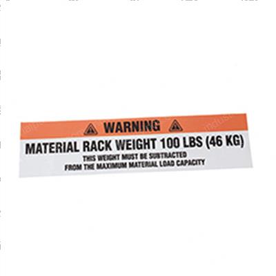 Picture of Decal - Warning Lean Rack 100lb