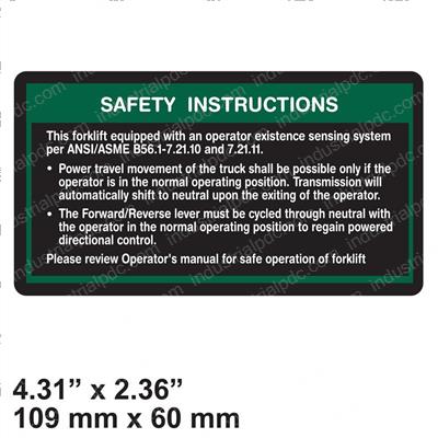 Picture of Decal - Safety Instructions