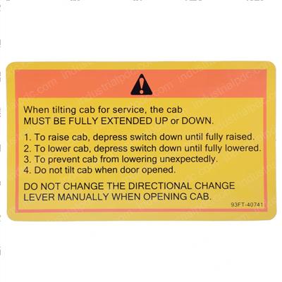 Picture of Decal-Tilt Warning