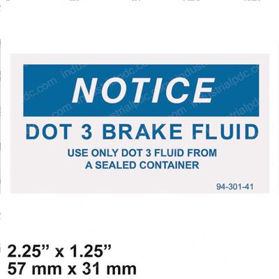 Picture of Decal Dot 3 Brake Fluid