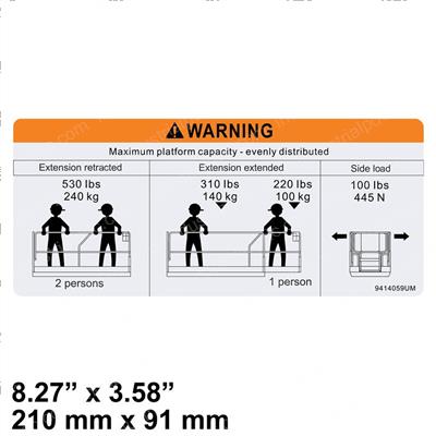 Picture of Decal - Capacity 530 Lbs