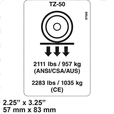 Picture of Decal Label Wheel Load Tz50