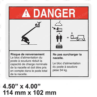 Picture of Decal Danger Tip-Over Welder