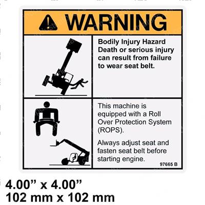 Picture of Decal Warn Wear Seat Belt