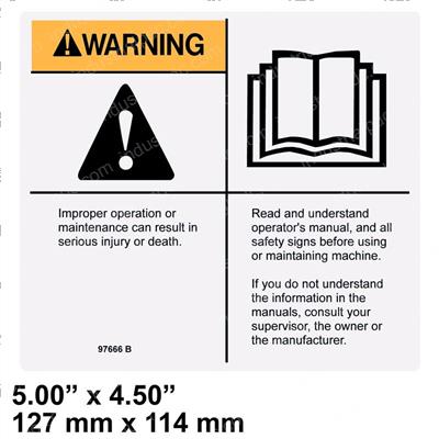 Picture of Decal - Warn Read Manual
