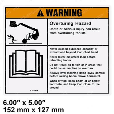 Picture of Decal Warn Overturn Hazard