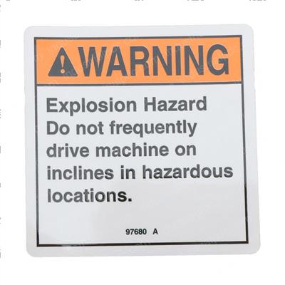 Picture of Decal Warn Expls Hazard Inclin