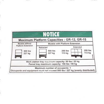 Picture of Decal-Notice Max Cap-500# Std