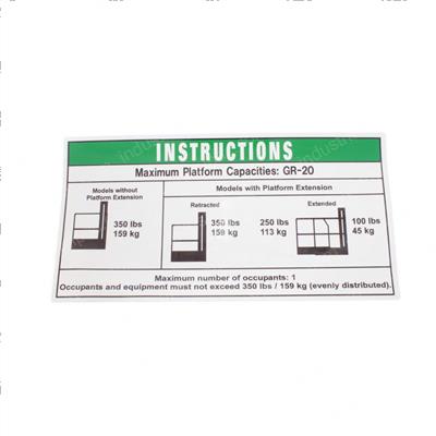 Picture of Decal - Notice Max Cap-350# Std