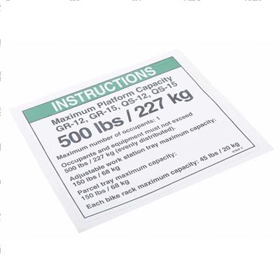 Picture of Decal-Notice Max Cap 500# Sp