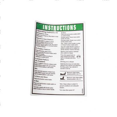 Picture of Decal - Op Inst Platform Gr