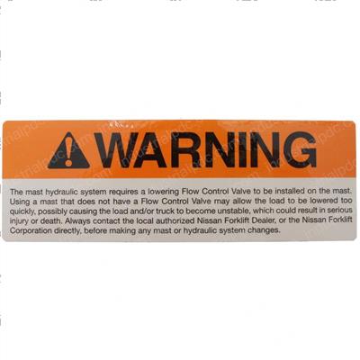 Picture of Label-Warning Mast
