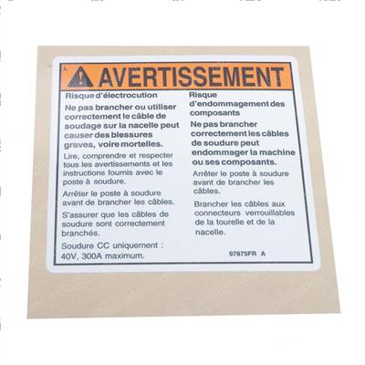 Picture of Decal Warning Weldline to Plat