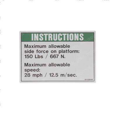 Picture of Decal  - Side Force/Wind Speed