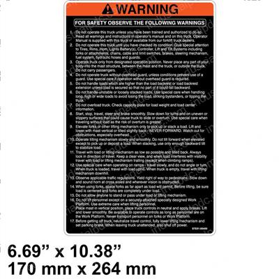 Picture of Decal - Warning