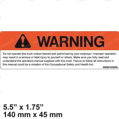 Picture of Decal - Warning Drive Operator