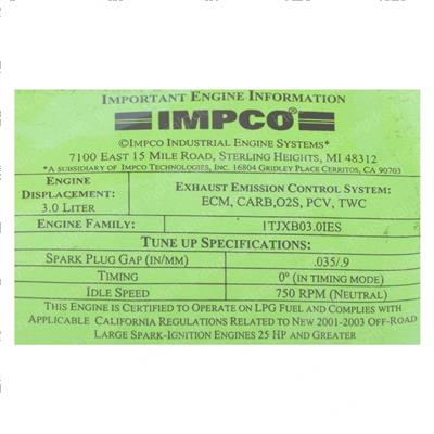 Picture of Label - Emission (lp Cert)