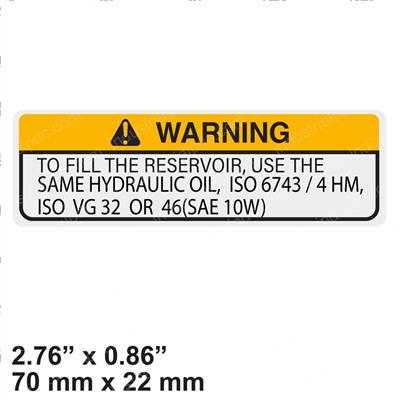Picture of Decal - Warning Brake Oil