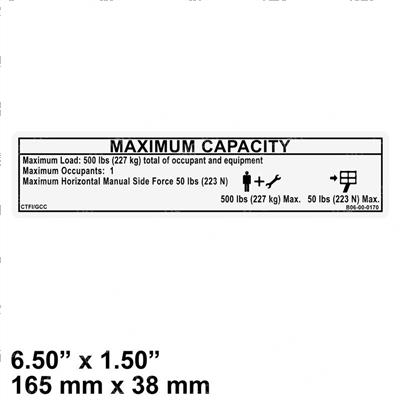 Picture of Decal-Capacity 500 Lb Blk on W