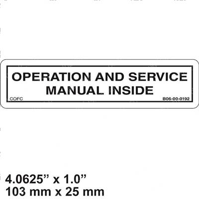 Picture of Decal-Operation & Service Manu