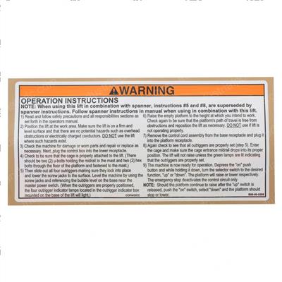 Picture of Decal-Warning-Operation Instru