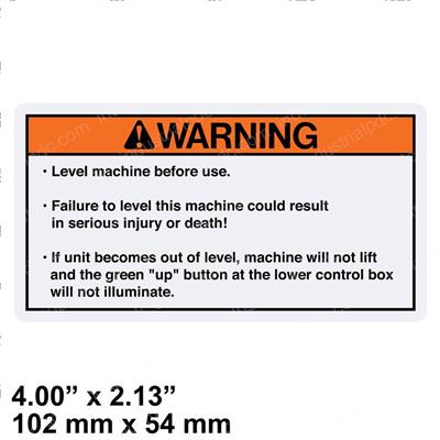 Picture of Decal - Warn Level Machine