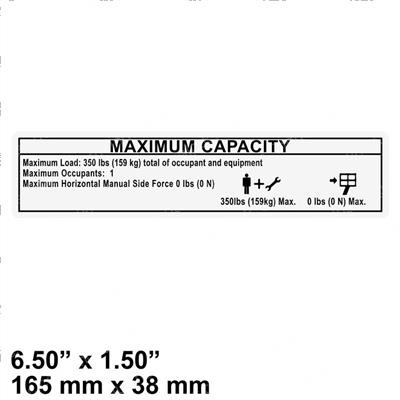 Picture of Decal-Capacity 350 Lbs