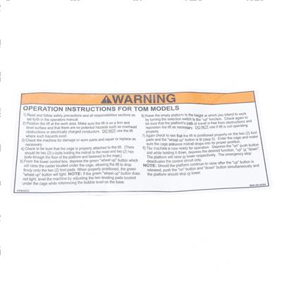 Picture of Decal-Warning-Operationinstruc