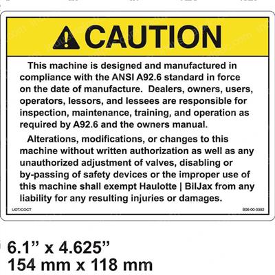 Picture of Decal-Caution- Ansi Standard