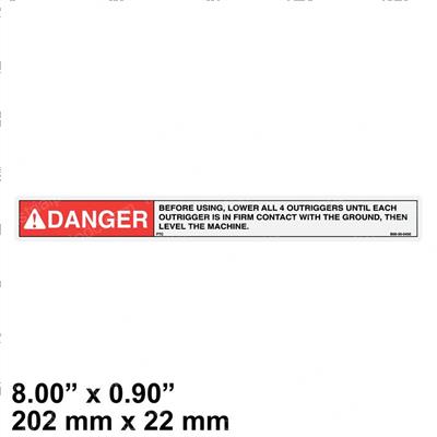 Picture of Decal-Danger:outr Use- 8inwx