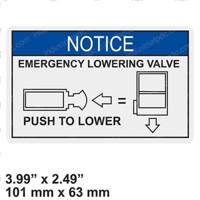 Picture of Decal - Emergency Lower Valve