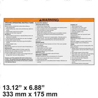 Picture of Decal - Warn Ground Operating