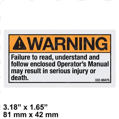 Picture of Decal - Warning Read/Understan