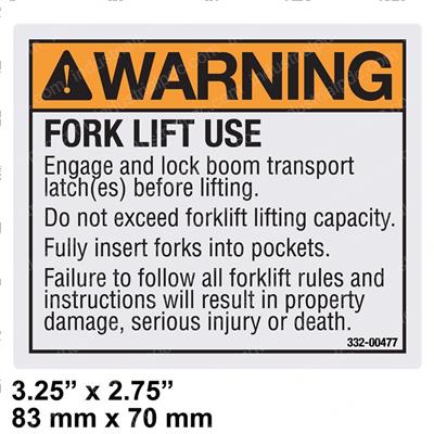 Picture of Decal - Fork Lift Use