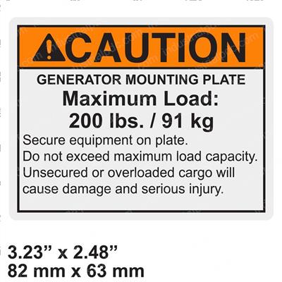 Picture of Decal - Caution Generator Plat