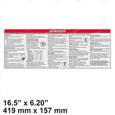 Picture of Decal - Danger Main Instructio