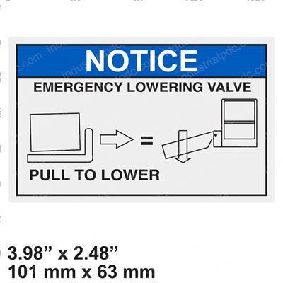 Picture of Decal - Notice Emergency Lower