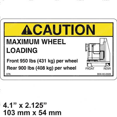 Picture of Decal-Max Wheel Load-Esp 19- 4