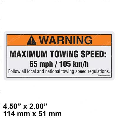 Picture of Decal - Max Towing Speed