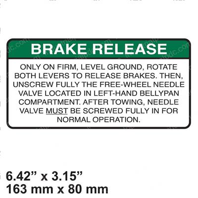 Picture of Decal - Brake Release